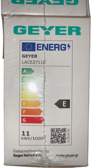 Geyer Bec LED 11W pentru Soclu E27 și Formă A60 Alb natural 1250lm