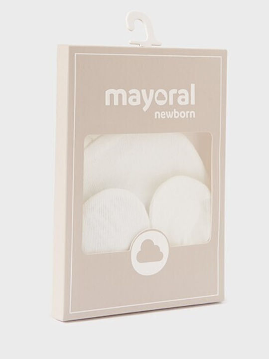 Kids Beanie Set with Gloves Fabric White for Newborn