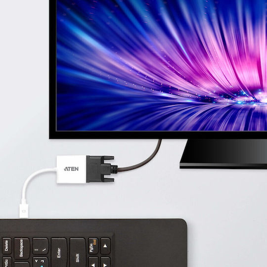 Aten VC960 Convertor mini DisplayPort masculin în DVI-I feminin Alb 1buc