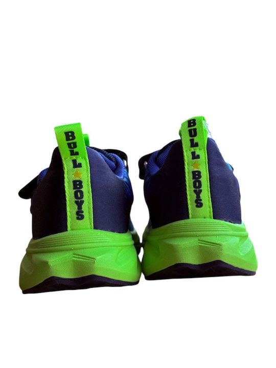 Kids Sneakers Anatomic with Hoop & Loop Closure and Blue Lights