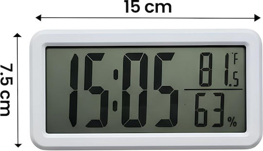 Avizar Modern Digital Wecker Thermometer Hygrometer 3v Minimalistisches Design Weiß