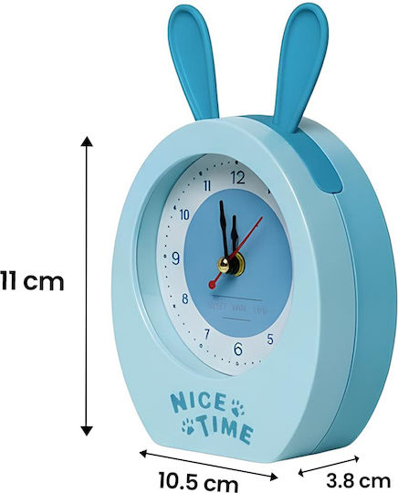 Avizar Analoge Wecker Kinder Hasenohren Design Schönes Zeit Modell Blau