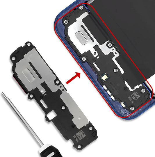 Clappio Externer Unterer Lautsprecher Galaxy S25 Plus Schwarz Silber