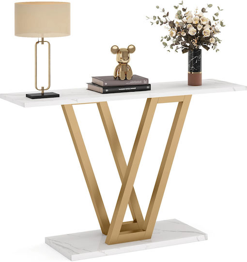 Konsole White/gold Marble Imitation L110xB30xH80cm