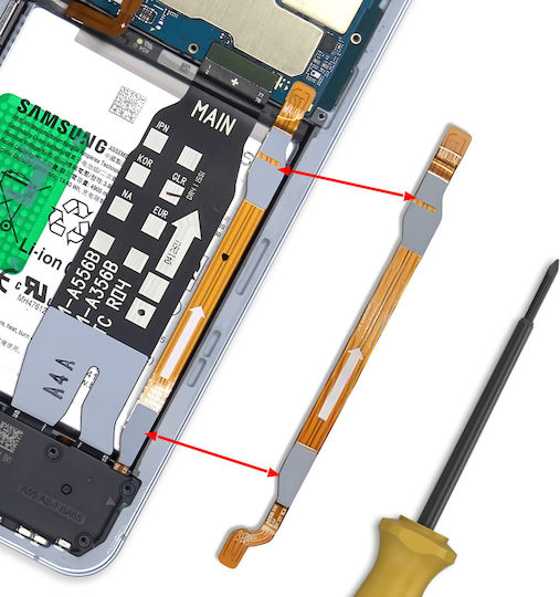 Clappio Cablu Frc Compatibil Galaxy A55 Cablu Flex Placă De Bază Către Conector De Încărcare Negru