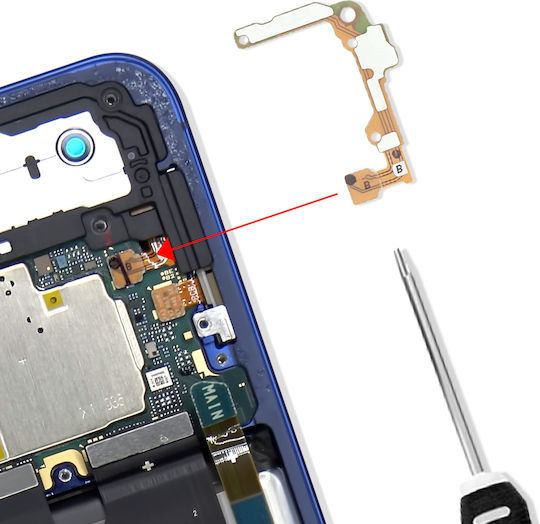 Cabluflex Original Samsung FRC Galaxy S25 Plus Cablu Flex Conexiune Audio la Placa de Bază Verde