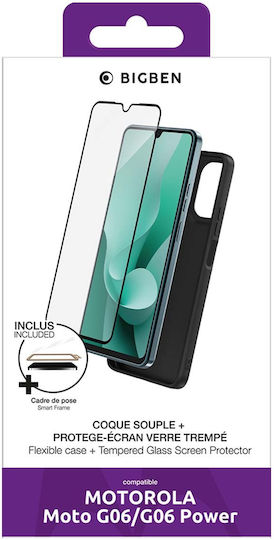 Bigben Калъф Moto G06 G06 Power Закалено Стъкло Протектор На Екрана Черен