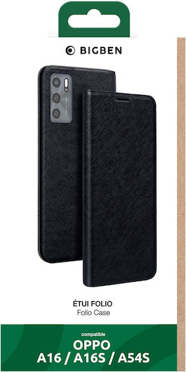 Bigben Handyhüllen Oppo A16 A16s A54s 4g Saffiano Stand Funktion Kartenhalter Schwarz