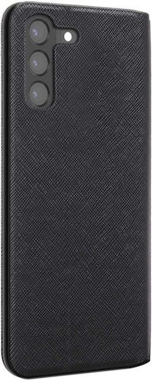 Bigben Case Galaxy S22 Plus Saffiano Effect Stand Function Card Holder Black