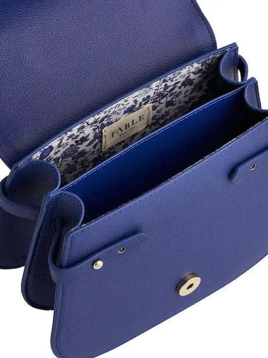 Leder Damentasche Schultertasche Blau