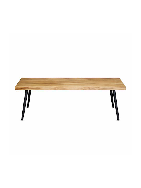 Kaffeetisch Zentral Daro aus Massivholz Schwarz M120xB60xH45cm