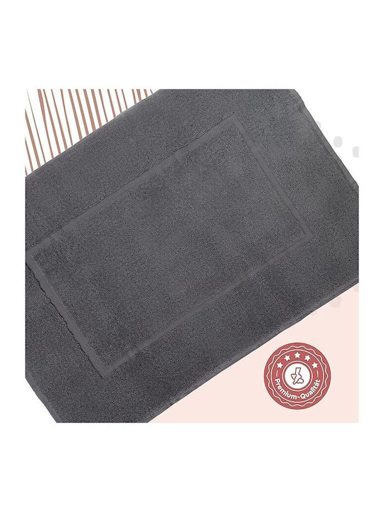 Non-Slip Bath Mat Cotton Valneo Bathroom Mat Anthracite 50x70cm