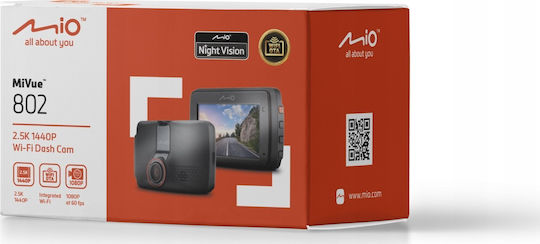 Mio MiVue 802 Κάμερα DVR Αυτοκινήτου 1440P με Οθόνη 2.7" Wi-Fi
