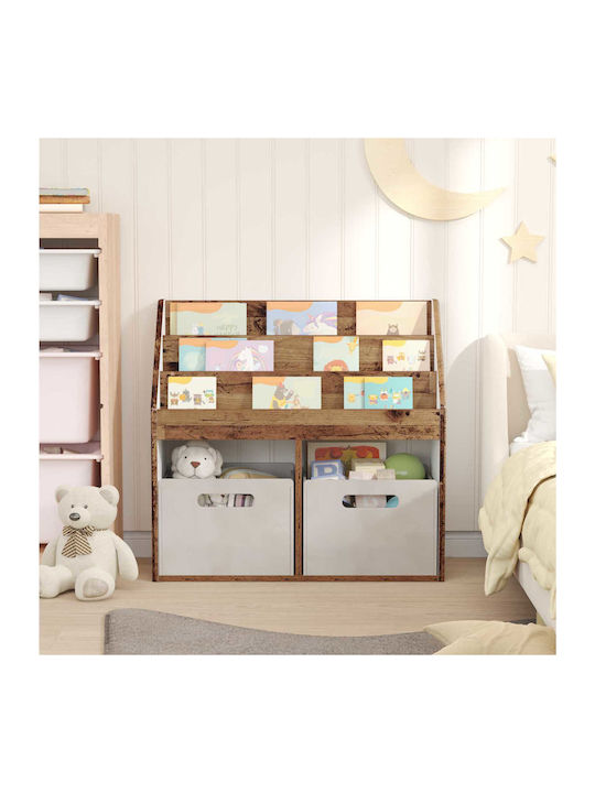 Kids Wooden Bookcase Brown 72.5x29.5x69cm