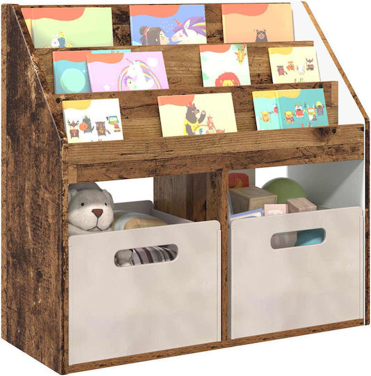 Kids Wooden Bookcase Brown 72.5x29.5x69cm