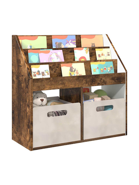 Kids Wooden Bookcase Brown 72.5x29.5x69cm