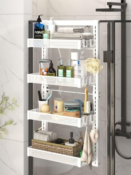 Inco Wall Mounted Bathroom Shelf Metallic with 4 Shelves 40x17x86cm Gray
