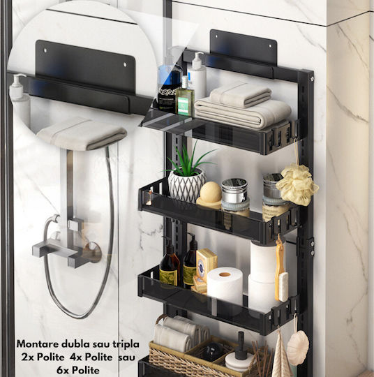 Inco Montat pe perete Raft Baie Metal 40x17x43cm Gri