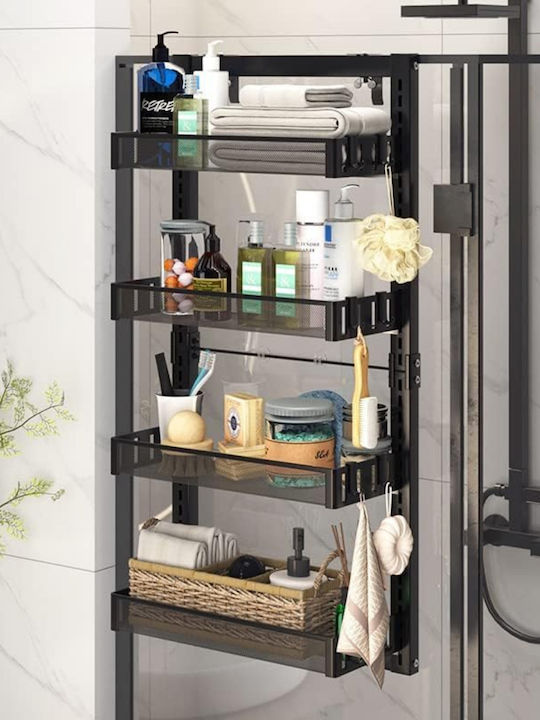 Inco Wall Mounted Bathroom Shelf Metallic with 4 Shelves 40x17x86cm Gray