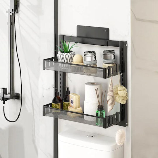 Inco Montat pe perete Raft Baie Metal 40x17x43cm Gri