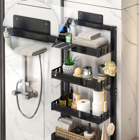 Inco Wall Mounted Bathroom Shelf Metallic with 4 Shelves 40x17x86cm Gray