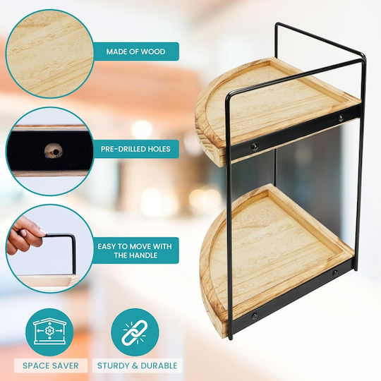 Belle Vous Corner Wall Mounted Bathroom Shelf Wooden 28.5x22x33cm Brown