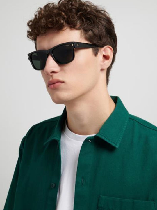 Polaroid Unisex Sunglasses with Black Horn-Rimmed Frame and Black Lens PLD6252/S/X 807/UC