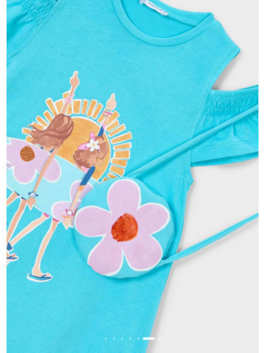 Girls Sleeveless Light Blue Dress