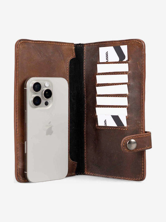 Leather Women's Wallet Travel Brown