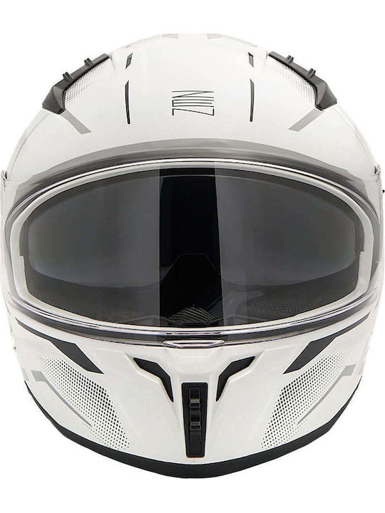 Zen ZN-869 White/Grey Κράνος Μηχανής Full Face ECE 22.06 με Sunvisor