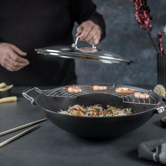 Kuhn Rikon Wok Cu capac din Fontă cu Strat Ceramic 36cm
