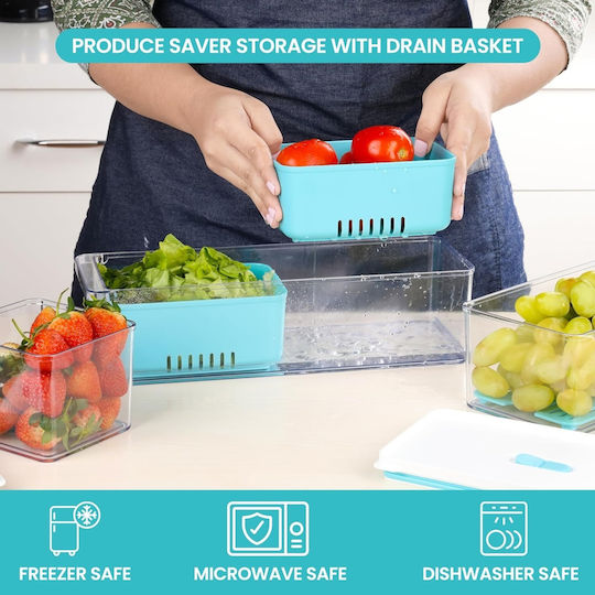 Belle Vous Set Of Blue Plastic Lunch Boxes 3 Pieces