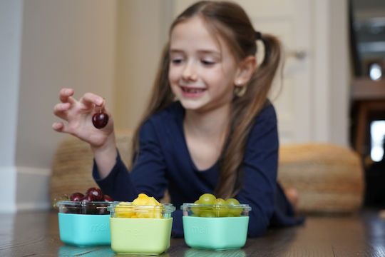 Melii Lunchbox Glas Blau 3Stück