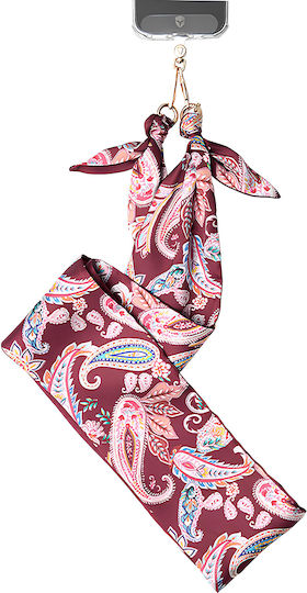 Force Case Removable Scarf Shoulder Strap Universal Smartphone Bandana Pattern Burgundy