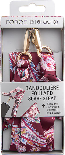 Force Case Removable Scarf Shoulder Strap Universal Smartphone Bandana Pattern Burgundy