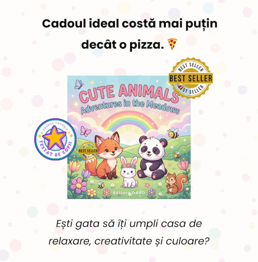 Obro Cute Animals Coloring Book Kids 40 Illustrations Thick Pages 21 X 21 Cm