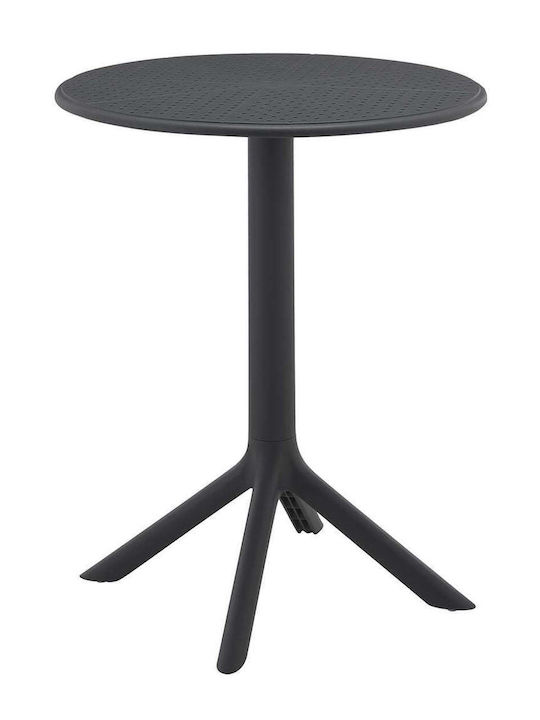 Masa Bar Din Plastic Pentru Spații Mici Exterioare Moda Antracit 60x60x40cm E3805,2H