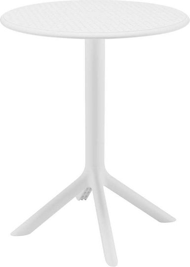 Plastic Bar Table for Small Outdoor Spaces Moda White 60x60x75cm E3805,1H