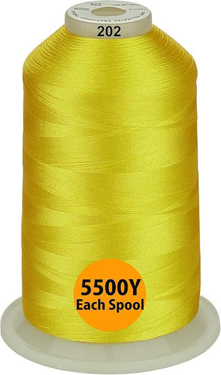 Embroidery Thread Set 3 Spools 5000 M Shades Gold