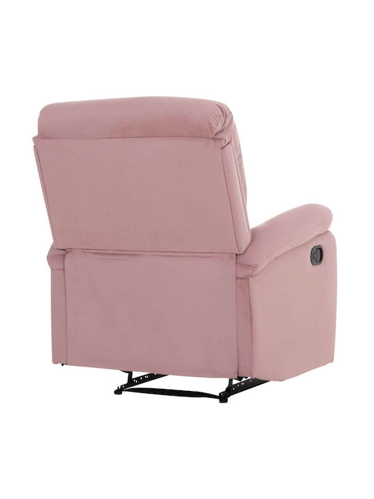 Πολυθρόνα Relax με Υποπόδιο Βελούδινη Ροζ 85x90x100cm