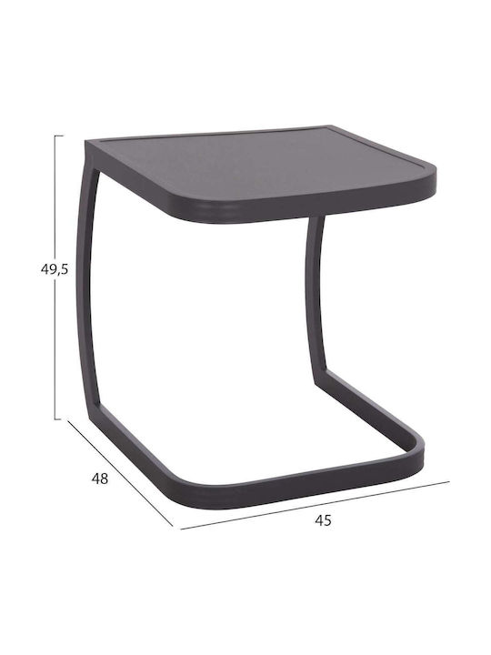 Auxiliary Outdoor Free Standing Aluminum Table Gray 45x48x49cm
