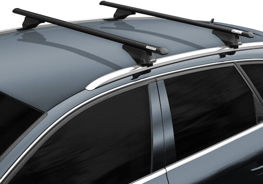 Menabo Aluminum Car Roof Bars Tiger Black 118.5 Cm Black Color Audi A6 4a/c8 Avant 5 Doors 2018 Flush Or Raised Rails 2 Pieces 8590/mb Menabo Mp.8590/mb-5