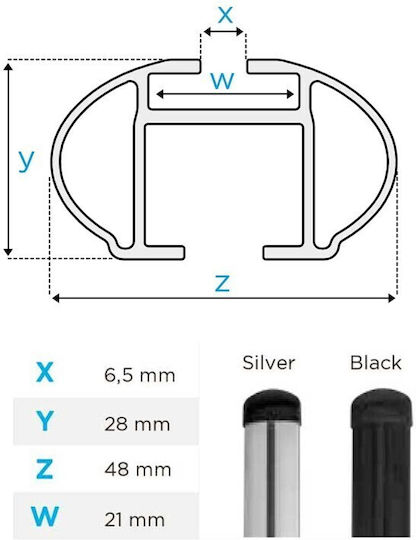 Menabo Aluminum Car Roof Bars Tiger Black 118.5 Cm Black Color Audi A6 4a/c8 Avant 5 Doors 2018 Flush Or Raised Rails 2 Pieces 8590/mb Menabo Mp.8590/mb-5