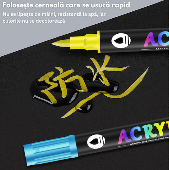Qova Markere Acrilice Multicolor 12buc