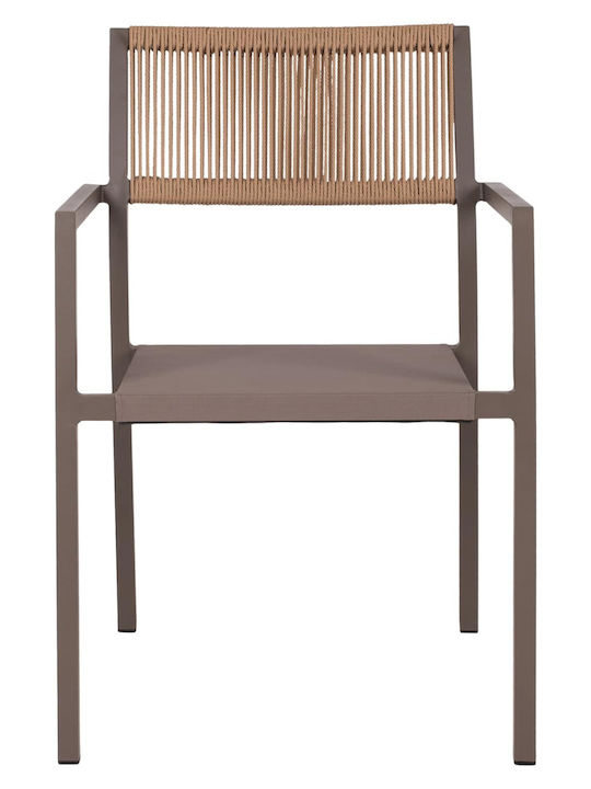 Outdoor Chair Aluminum Champagne 55.5x58.5x83cm