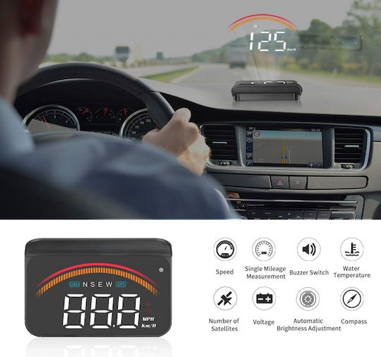 Diagnostic Device Dashboard Information Display On Windshield Speedometer Obdii Euobd M11