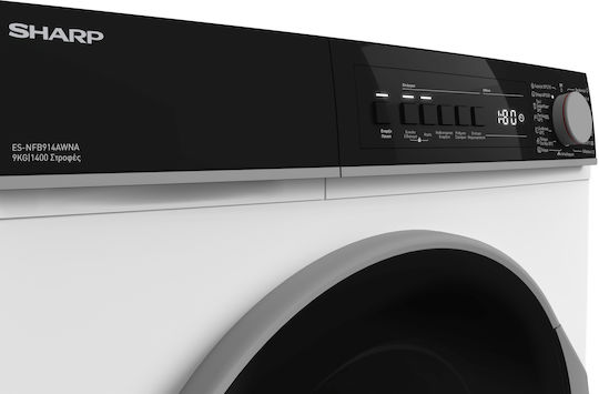 Sharp Πλυντήριο Ρούχων 9kg με Τεχνολογία Ατμού 1400 Στροφών ES-NFB914AWNA