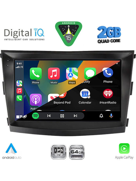 Digital IQ Car Audio System for Ssangyong Tivoli 2016-2024 (Bluetooth/USB/WiFi/GPS/Apple-Carplay/Android-Auto) with Touch Screen 9"