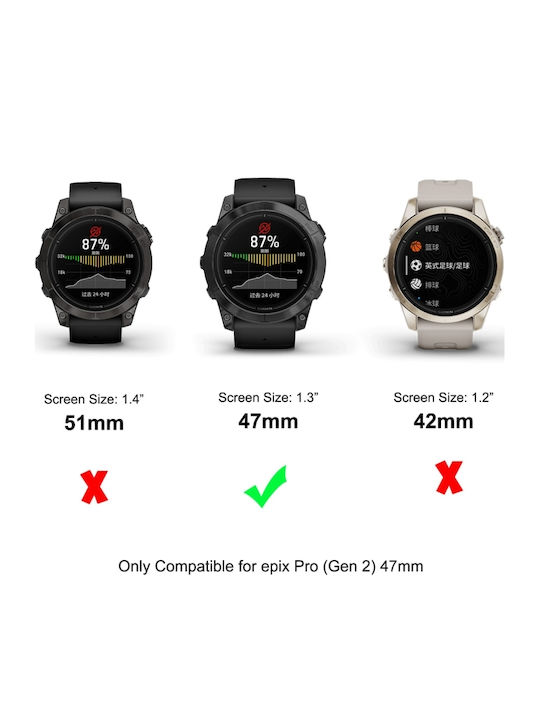 3d Full Coverage Soft Full Face Tempered Glass pentru Garmin Epix Pro 1buc SYA002261402