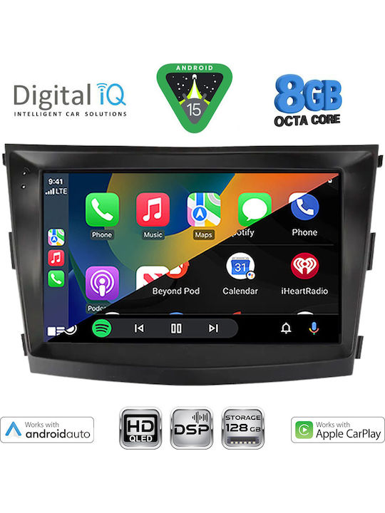 Digital IQ Car Audio System for Ssangyong Tivoli 2016-2024 (Bluetooth/USB/WiFi/GPS/Apple-Carplay/Android-Auto) with Touch Screen 9"